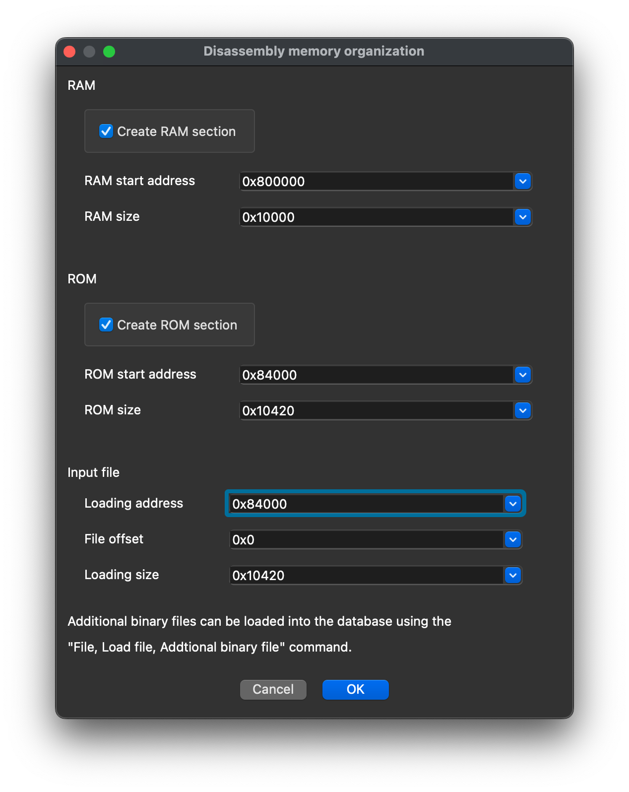 ROM/RAM offsets